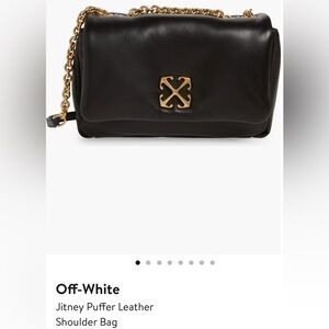 Off-White Jitney Puffer Leather Shoulder Bag